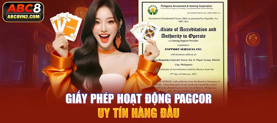 Giấy phép hoạt động PAGCOR uy tín hàng đầu